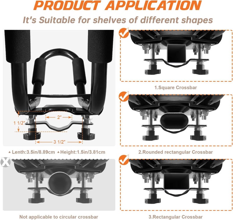 HIGHRAZON Kayak Roof Rack, 1 Pair J-Bar Roof Rack with 2 Ropes. Heavy Duty Kayak Roof Carrier for Your Canoe SUV and Trucks - Image 5